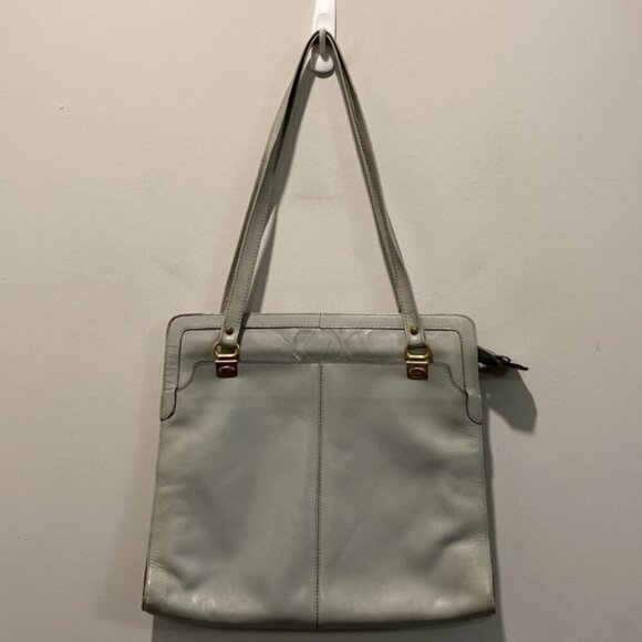 VINTAGE Grey All Leather Classic Shoulder Purse​​​​​ - Picture 9 of 14